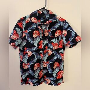 Like New Men’s J Crew Navy Floral Short Sleeve Hawaiian Shirt